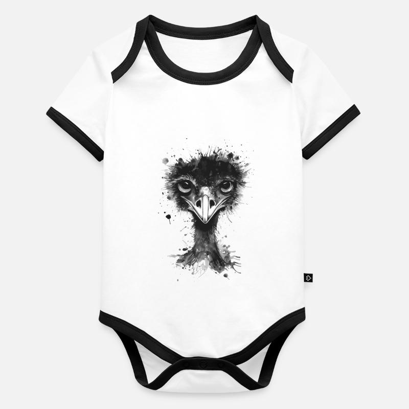 Émeu Body Bébé bio contrasté manches courtes