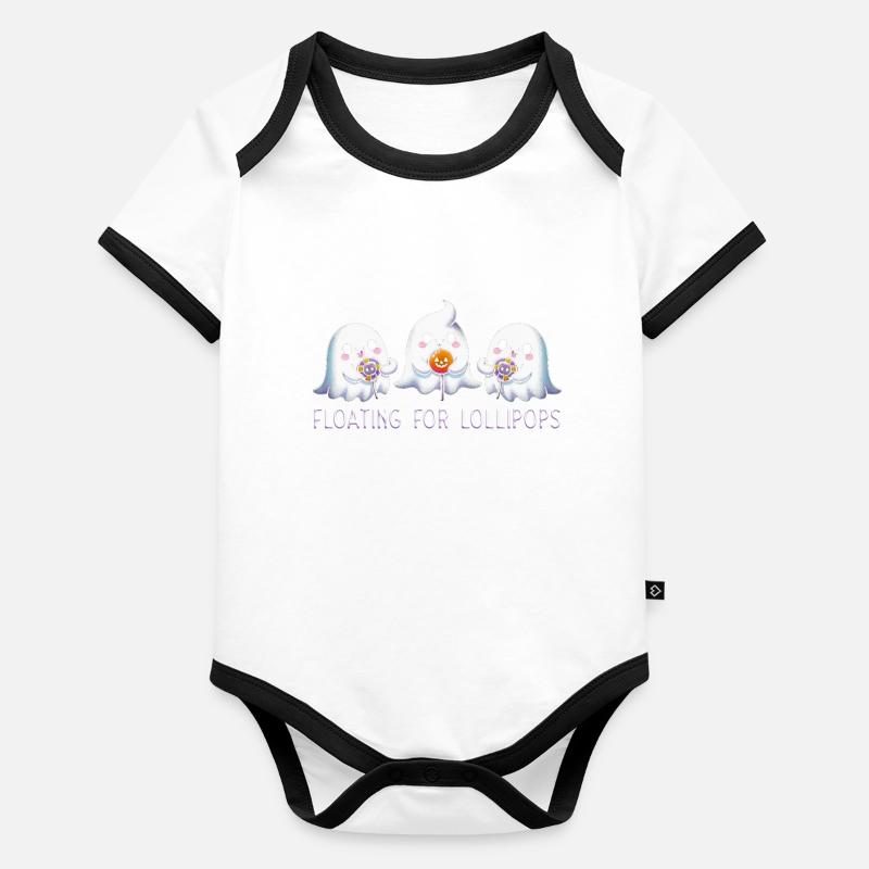 Flottant pour les sucettes Body Bébé bio contrasté manches courtes