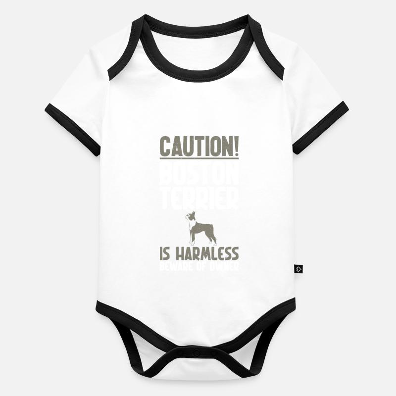 Cadeaux Boston Terrier Body Bébé bio contrasté manches courtes