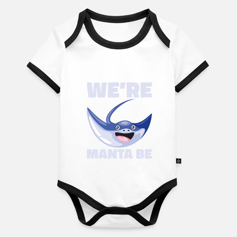 Mantarochen Liebhaber Meerestier Teufelsrochen Baby Bio-Kurzarm-Kontrastbody