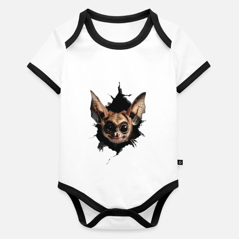 Schläger Baby Bio-Kurzarm-Kontrastbody