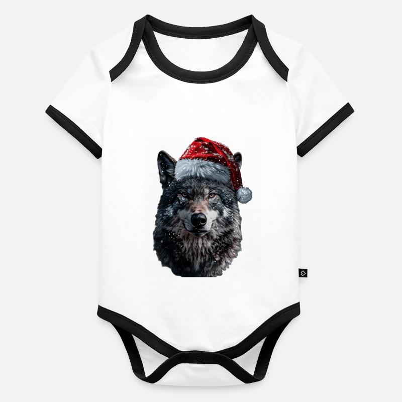 Wolf Organic Baby Contrasting Bodysuit