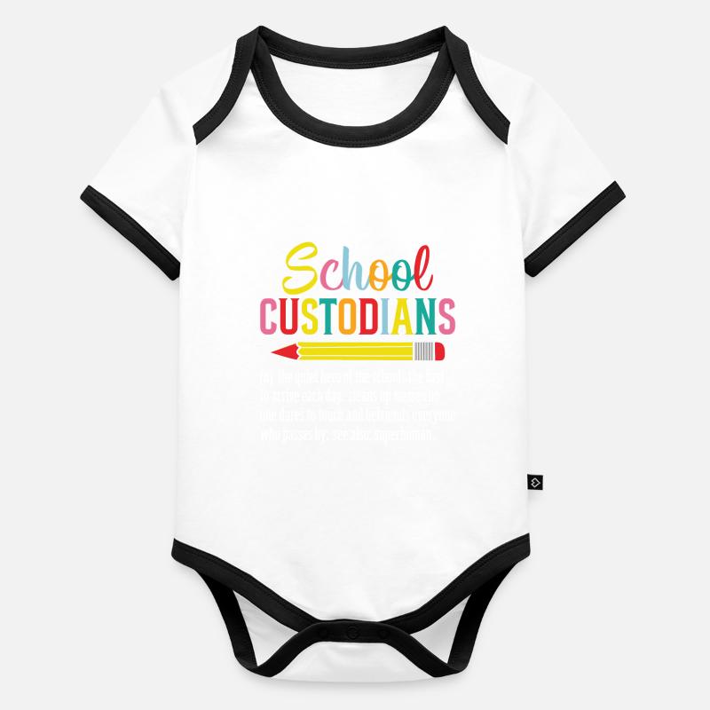 School Custodians Funny Definition Cleaner Organic Baby Contrasting Bodysuit