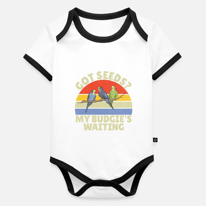 Budgie Gift Baby Bio-Kurzarm-Kontrastbody