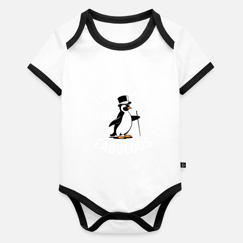 Incapable de voler mais fabuleuse aventure avec des pingouins Body Bébé bio contrasté manches courtes
