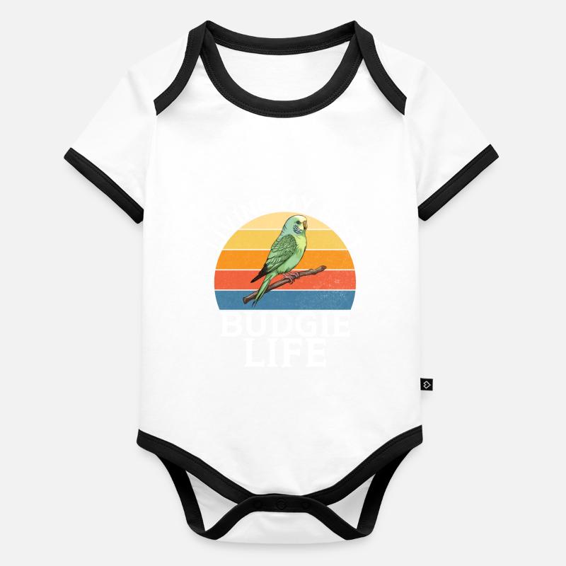 Budgie Gift Baby Bio-Kurzarm-Kontrastbody