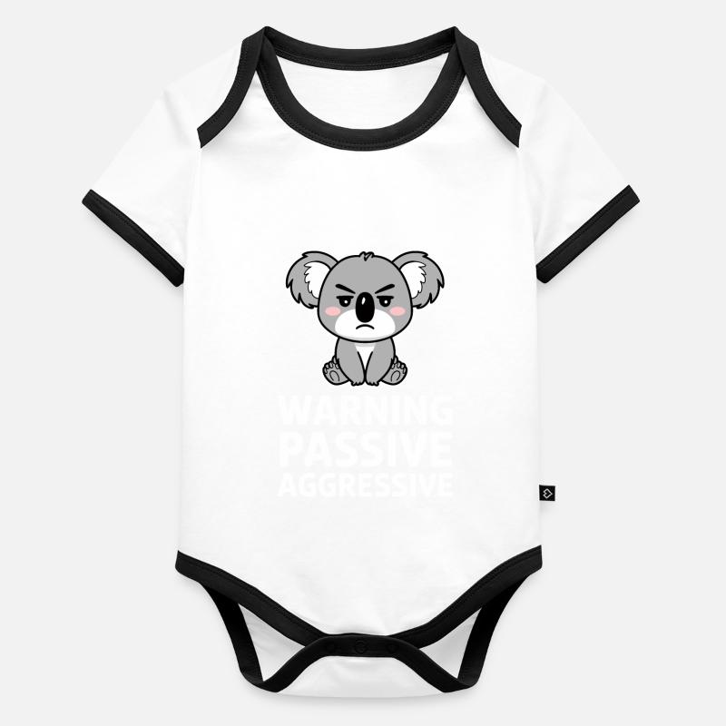 Warnung Passive Aggressive Koala Humor Baby Bio-Kurzarm-Kontrastbody