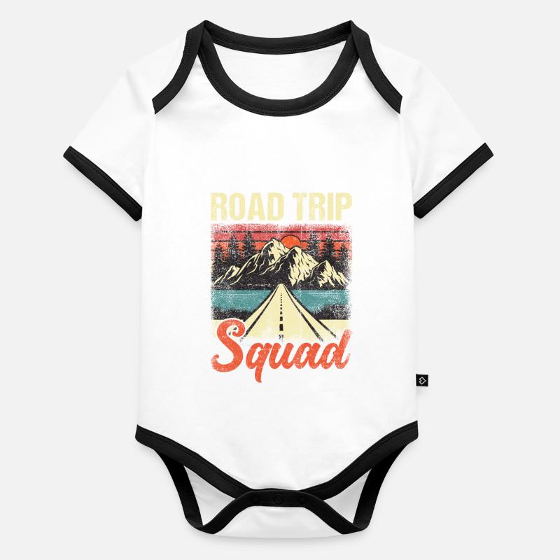 Escouade de road trip Body Bébé bio contrasté manches courtes