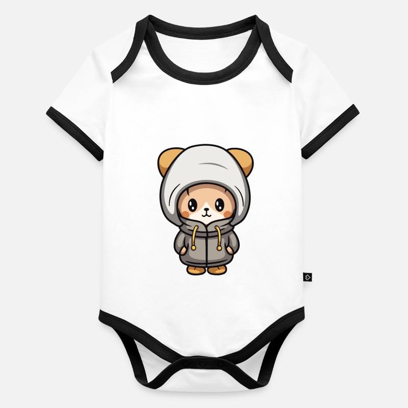 Mouse Winter Animal Baby Comic Organic Baby Contrasting Bodysuit