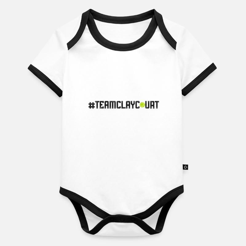 Funny Tennis Player Racket Baby Bio-Kurzarm-Kontrastbody
