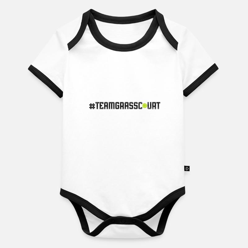 Funny Tennis Player Racket Baby Bio-Kurzarm-Kontrastbody