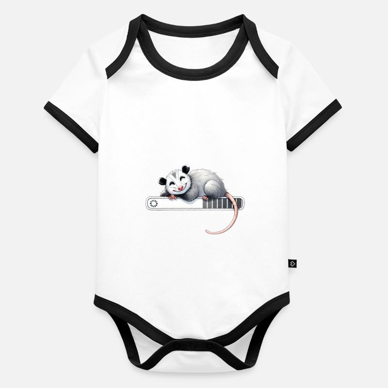 Mode veille détendu pour les opossums Body Bébé bio contrasté manches courtes