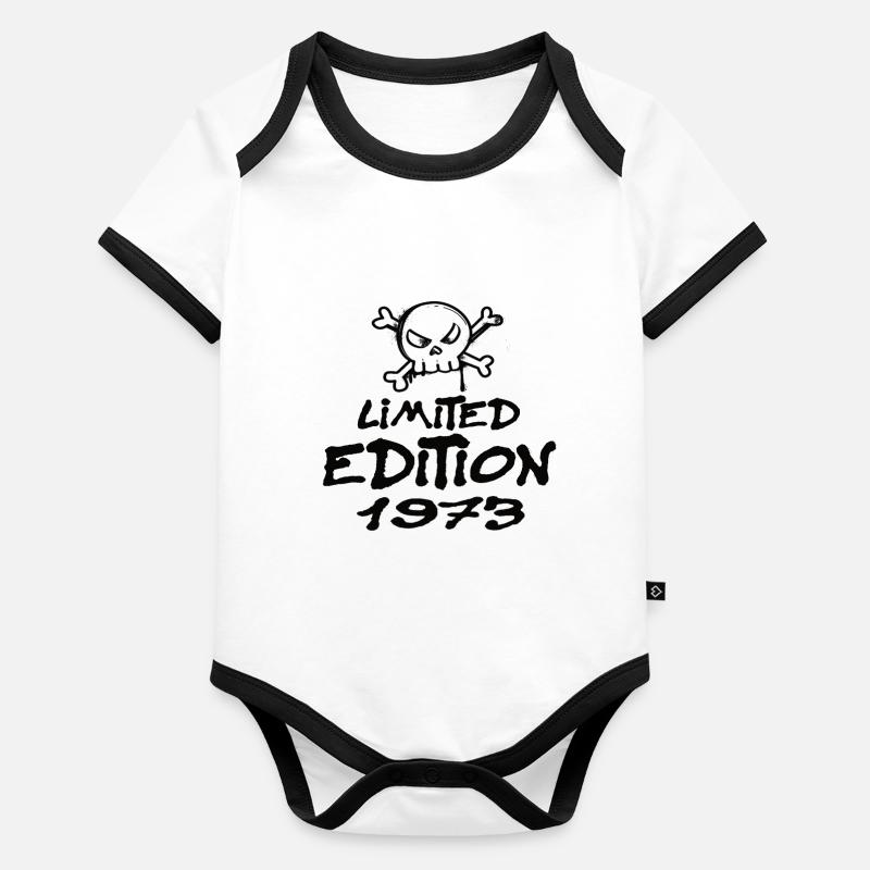 Edition Limitée 1973 Anniversaire Né 1973 Body Bébé bio contrasté manches courtes