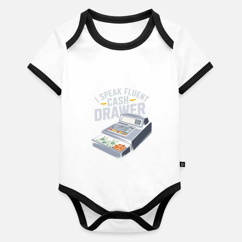 Caissier Body Bébé bio contrasté manches courtes