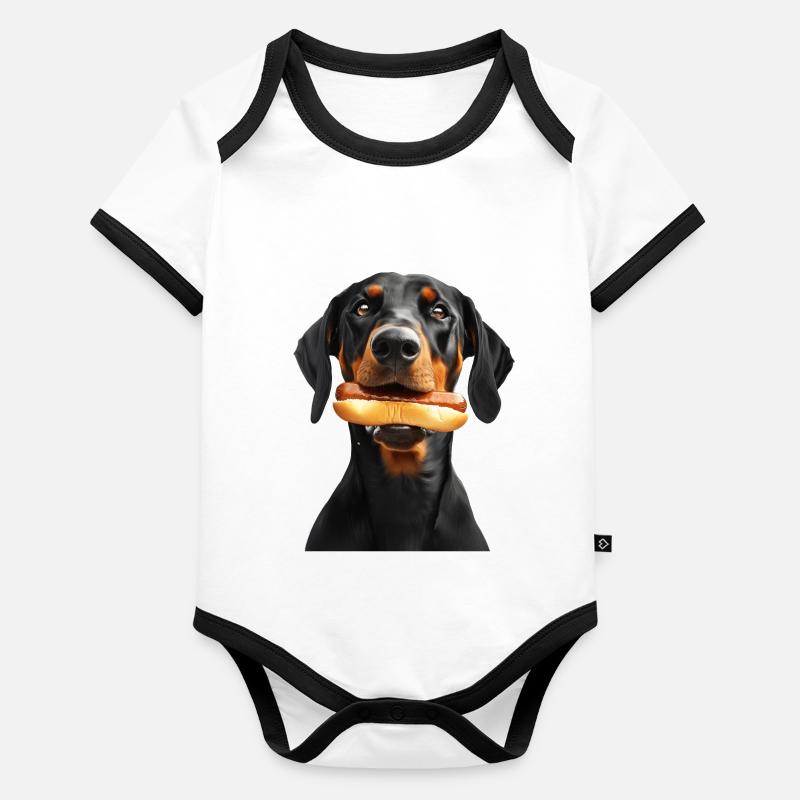 Doberman Body Bébé bio contrasté manches courtes