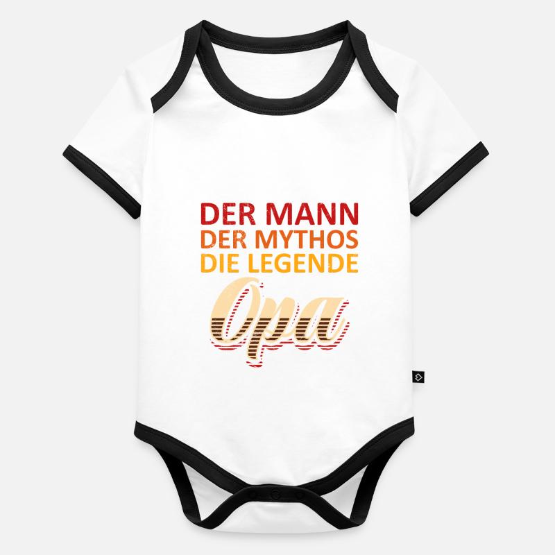 Großvater DER MANN DER MYTHOS DIE LEGENDE Baby Bio-Kurzarm-Kontrastbody