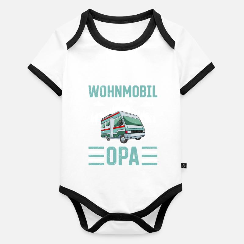 WOHNMOBIL OPA Lustiges Großväter Camper Baby Bio-Kurzarm-Kontrastbody