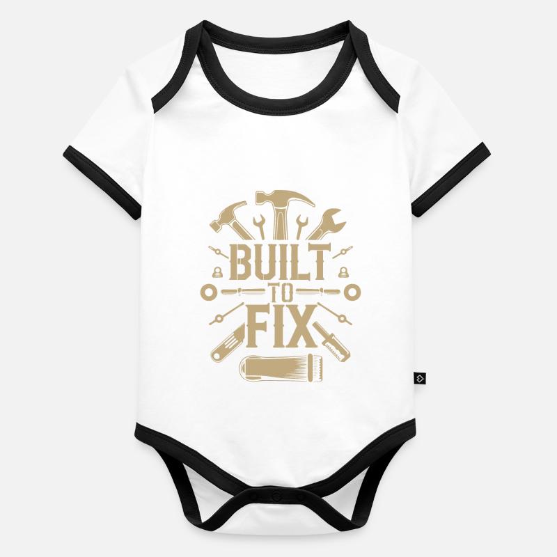CONSTRUIT POUR RÉPARER Body Bébé bio contrasté manches courtes