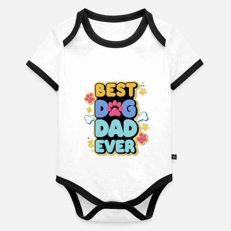 Best Dog Dad Organic Baby Contrasting Bodysuit