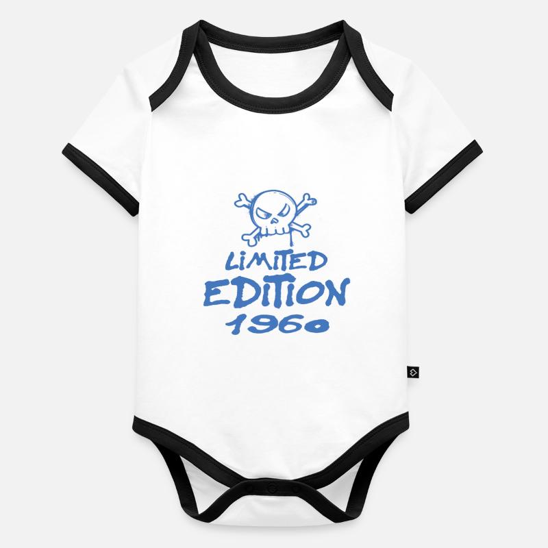 Edition Limitée 1960 Anniversaire 1960 Naissance Body Bébé bio contrasté manches courtes