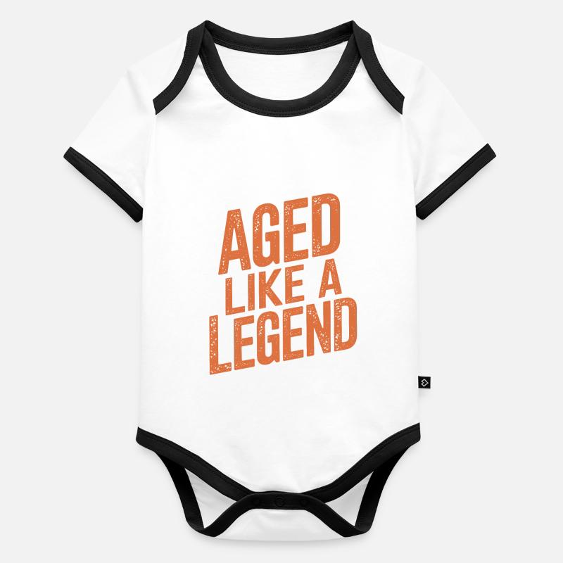 Vieilli comme une légende Anniversaire Anniversaire Body Bébé bio contrasté manches courtes