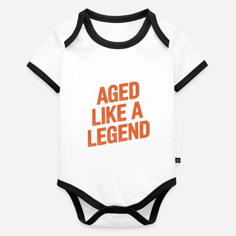 Birthday Getting Older - Like a Legend Organic Baby Contrasting Bodysuit