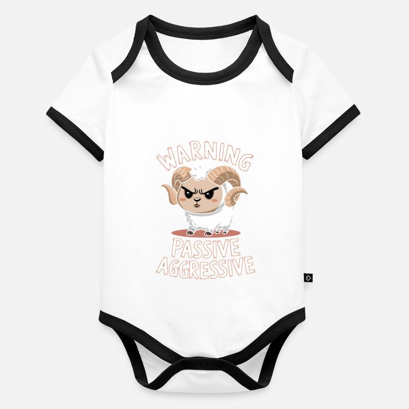 Warning Passive Aggressive Baby Bio-Kurzarm-Kontrastbody