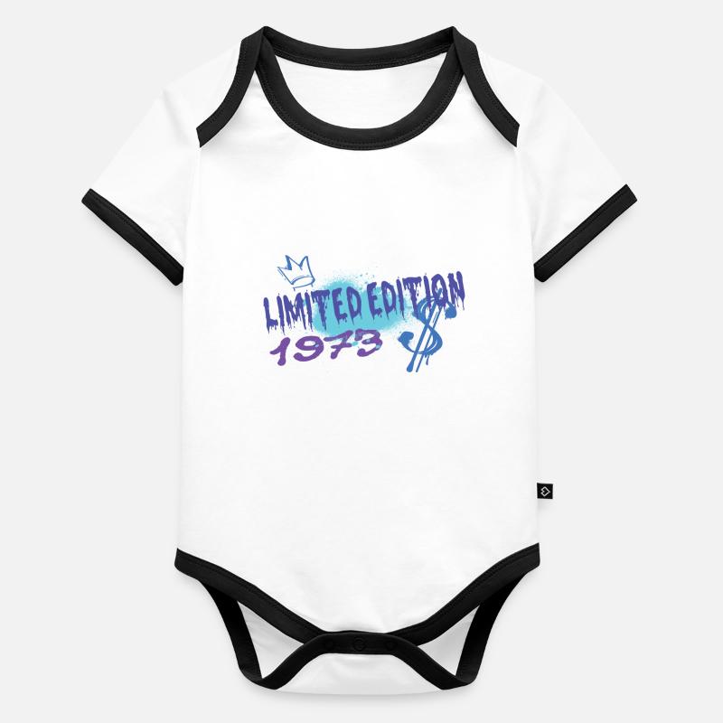 Edition Limitée 1973 Anniversaire Né 1973 Body Bébé bio contrasté manches courtes