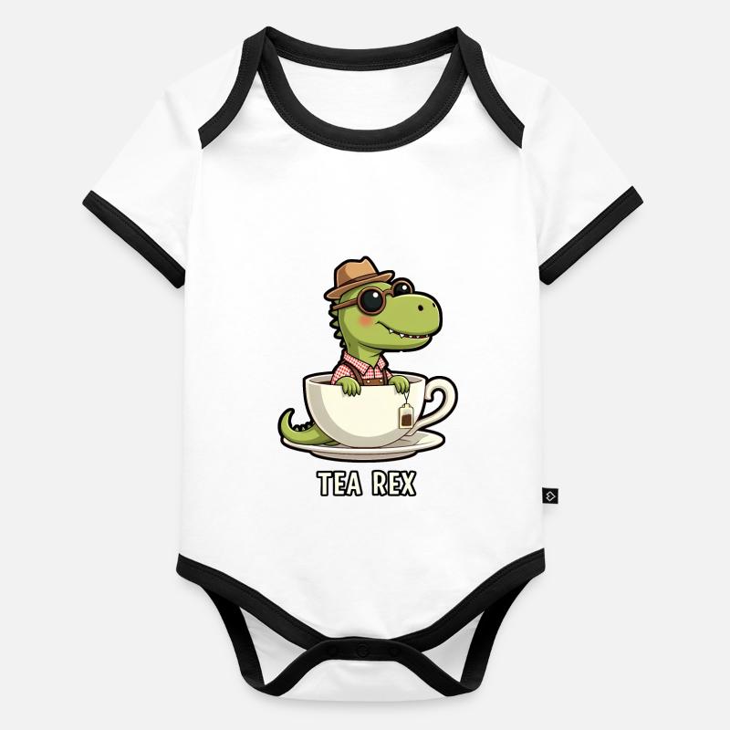 Tea Rex TRex Lederhose Baby Bio-Kurzarm-Kontrastbody