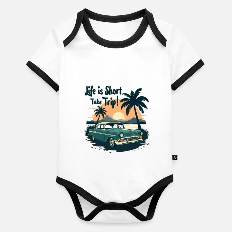 VOYAGE Body Bébé bio contrasté manches courtes