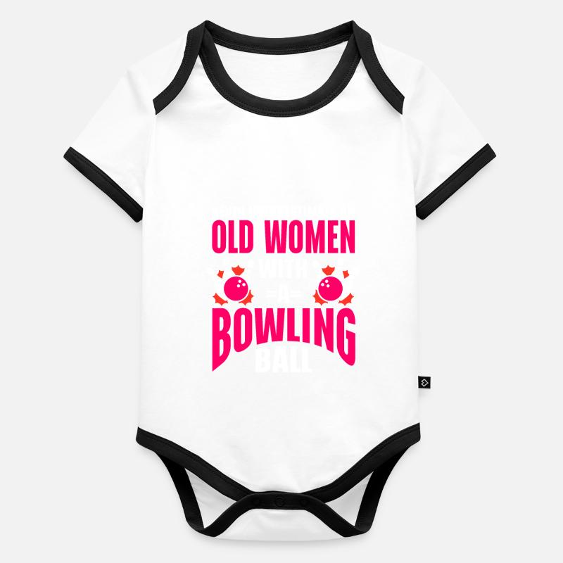 Boule de bowling Bowler Body Bébé bio contrasté manches courtes