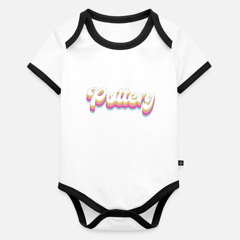 Pottery Ceramics Artist Retro Baby Bio-Kurzarm-Kontrastbody