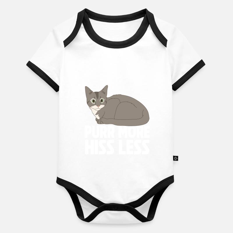 Cadeaux pour maman chat Body Bébé bio contrasté manches courtes