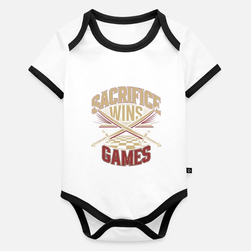 Chess humor lovers funny checkmate and checkmate Organic Baby Contrasting Bodysuit