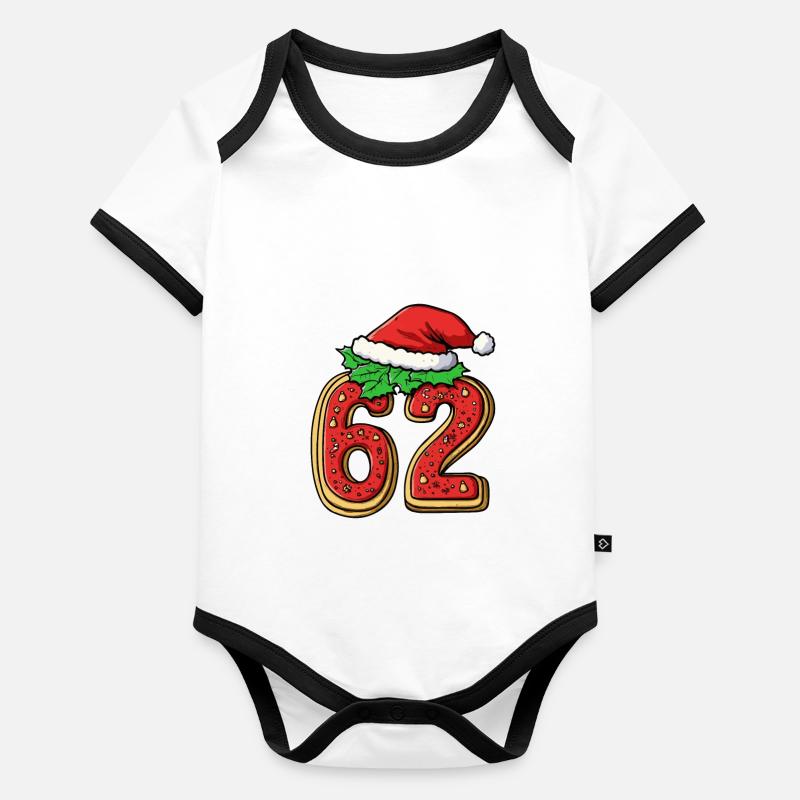 Biscuit de Noël à 62 chiffres Body Bébé bio contrasté manches courtes