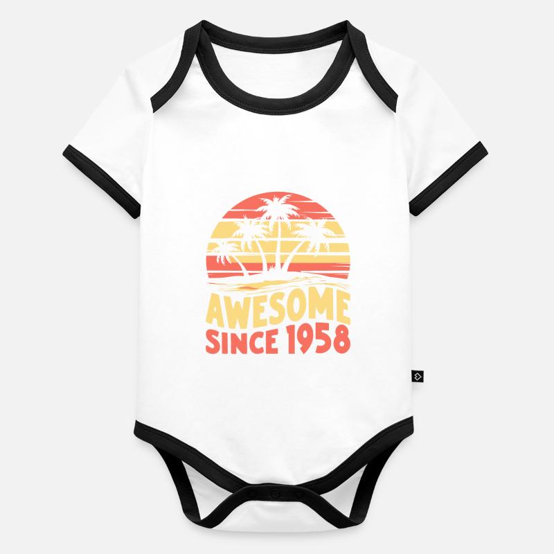 Awesome Since 1958 Birthday Organic Baby Contrasting Bodysuit