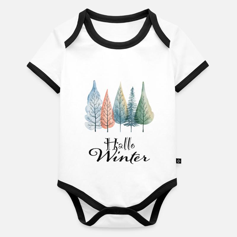 Hello Winter Organic Baby Contrasting Bodysuit
