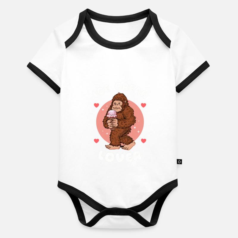 Frozen Cream Lover Bigfoot Sommer Snacks Dessert Baby Bio-Kurzarm-Kontrastbody