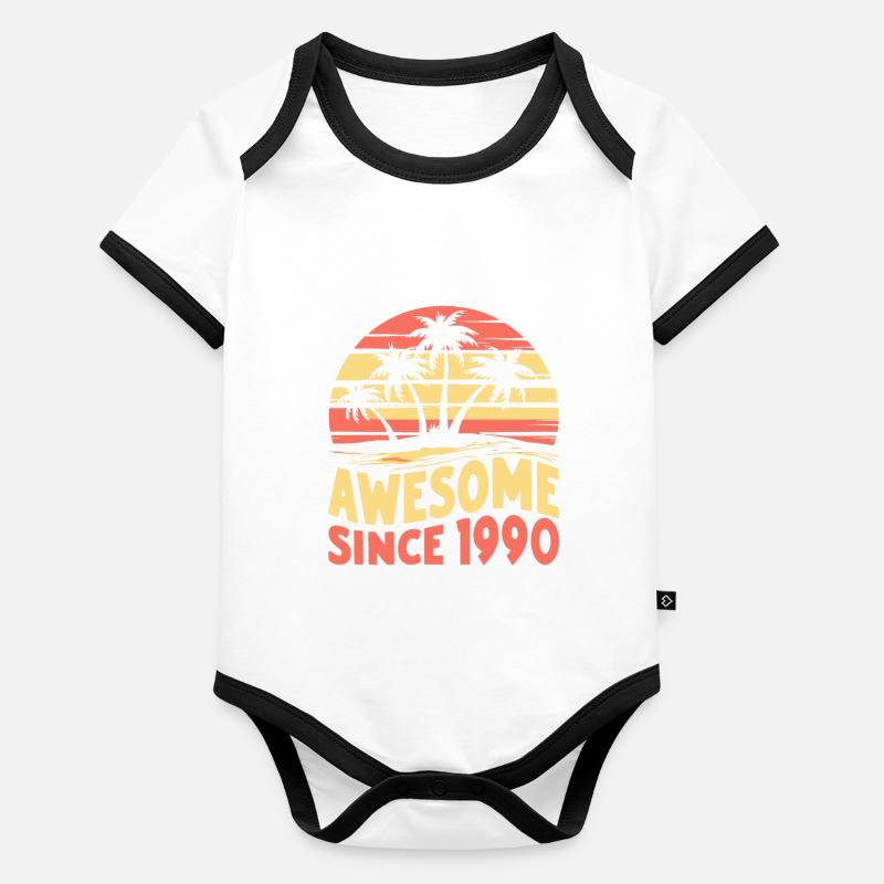 Awesome Seit 1990 Geburtstag Baby Bio-Kurzarm-Kontrastbody