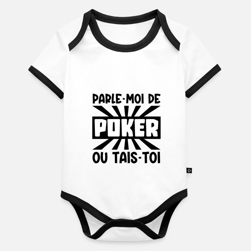 parle-moi de poker Body Bébé bio contrasté manches courtes