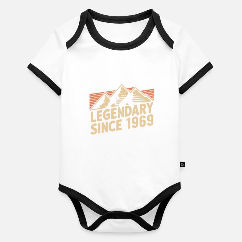 Legendary since 1969 Birthday Organic Baby Contrasting Bodysuit