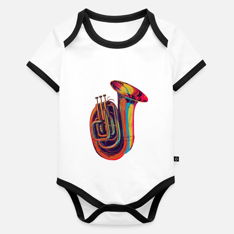 Tuba Body Bébé bio contrasté manches courtes