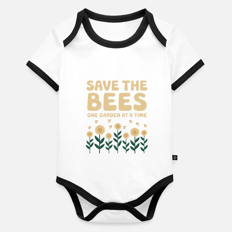 Bienenfreundlicher Gärtner, Bestäuber, Garten Und Baby Bio-Kurzarm-Kontrastbody