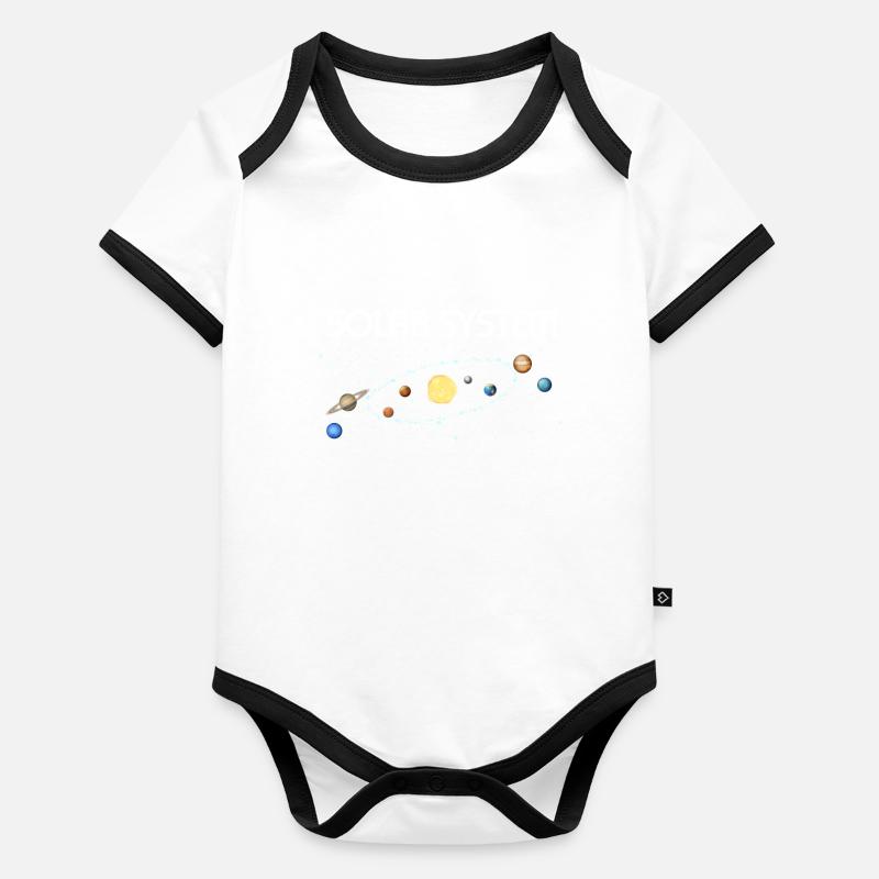 Système solaire Pendule Physique Planètes Science Body Bébé bio contrasté manches courtes