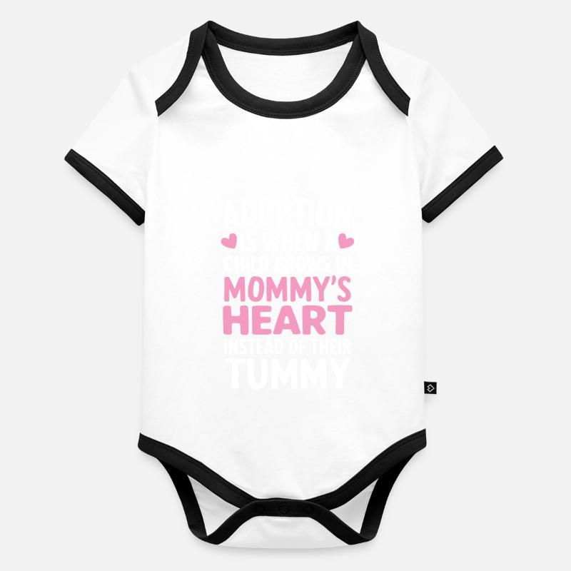 Adoption Is When A Child Funny Gotcha Day Organic Baby Contrasting Bodysuit