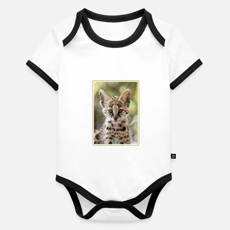 Servale Serval Body Bébé bio contrasté manches courtes