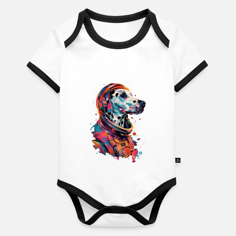 Dalmatiner Baby Bio-Kurzarm-Kontrastbody
