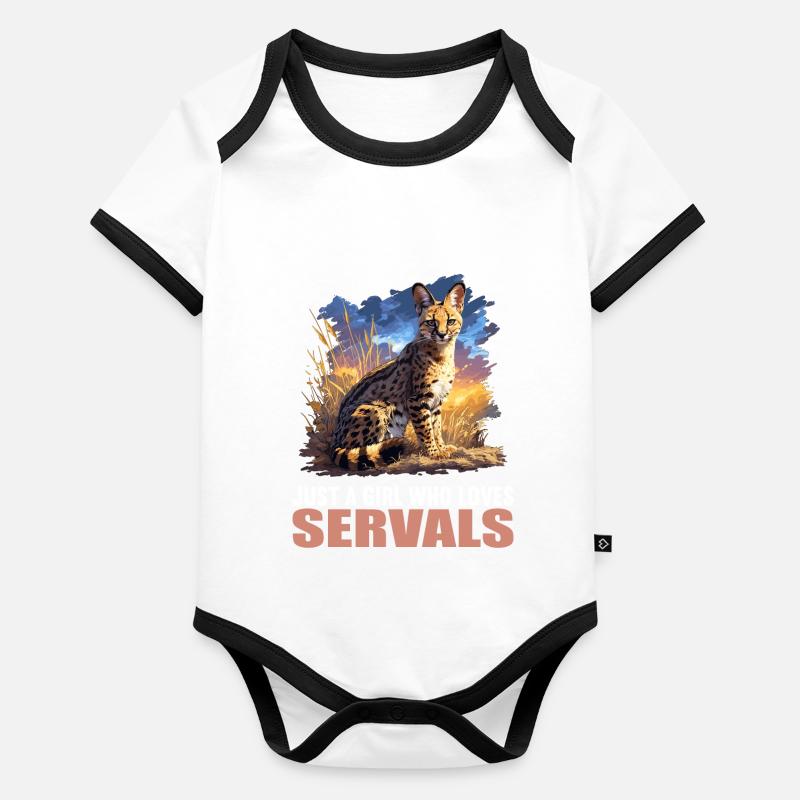 Servale Serval Body Bébé bio contrasté manches courtes