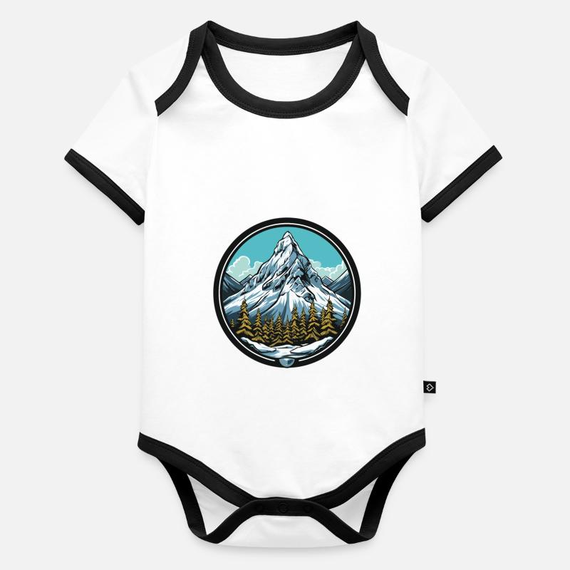 Monts de Berge Body Bébé bio contrasté manches courtes