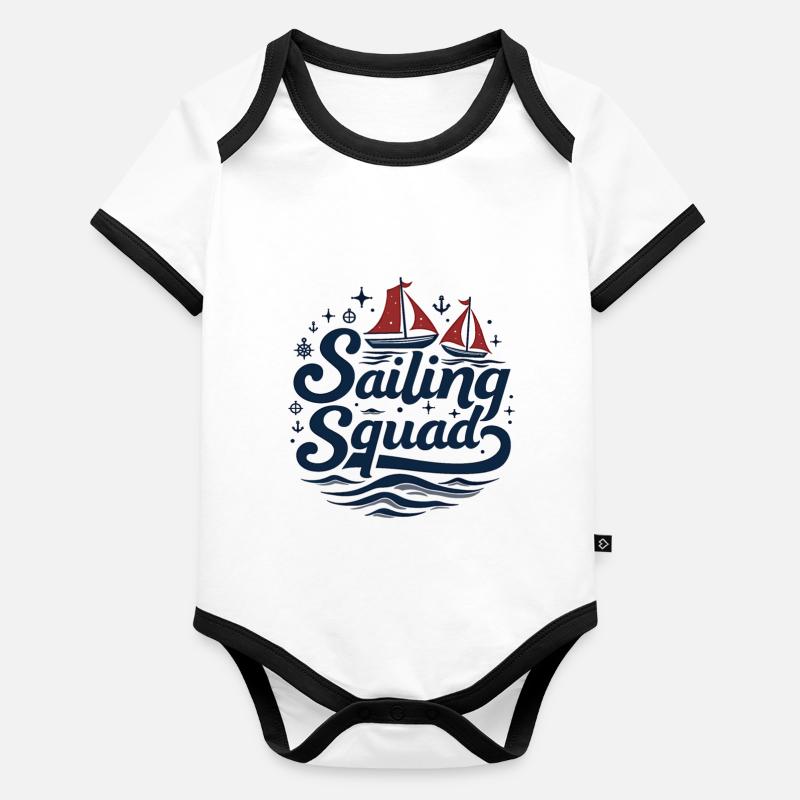 Sailing Squad – Design maritime pour les amateurs de voile Body Bébé bio contrasté manches courtes